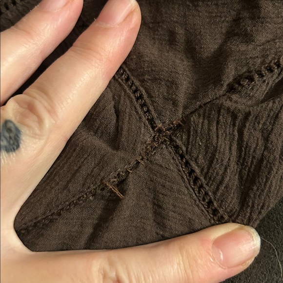 Cute Old Navy brown peasant shirt. Size small - Picture 5 of 5